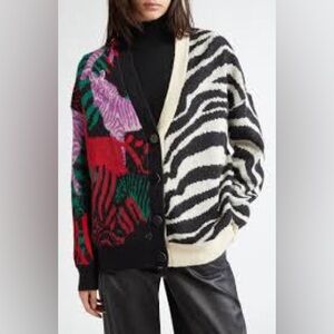 FARM Rio Mix Print Cardigan in mixed zebra prints small